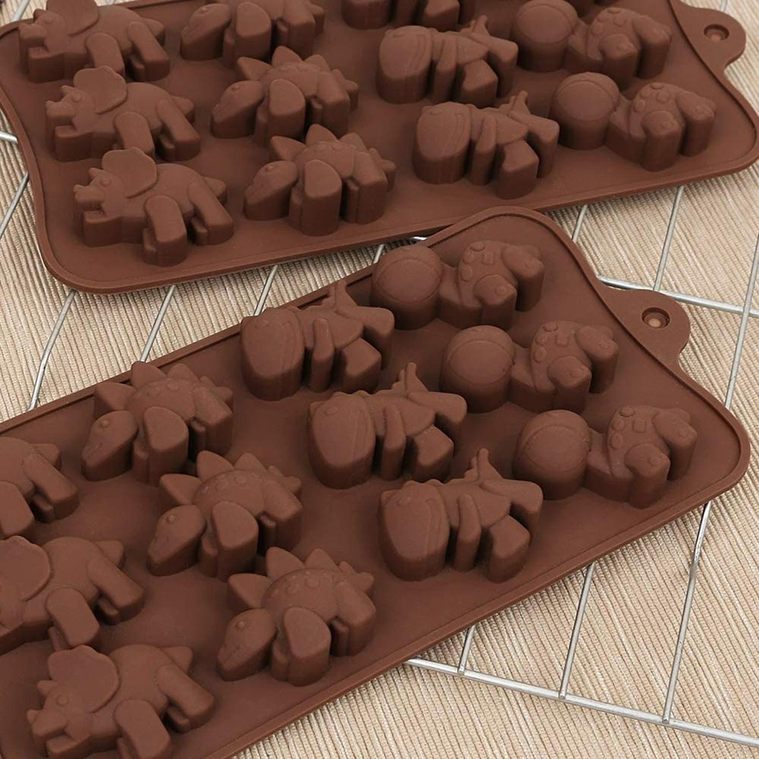 Pack X2 Moldes De Chocolate Dino Molde Chocolate Dinosaurio Marrón-8