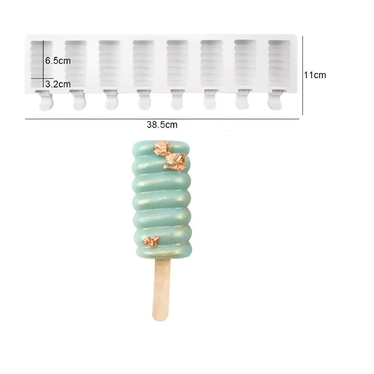 2 Molde Helados Molde Helado Silicona Moldes Paletas Espiral Blanco-2