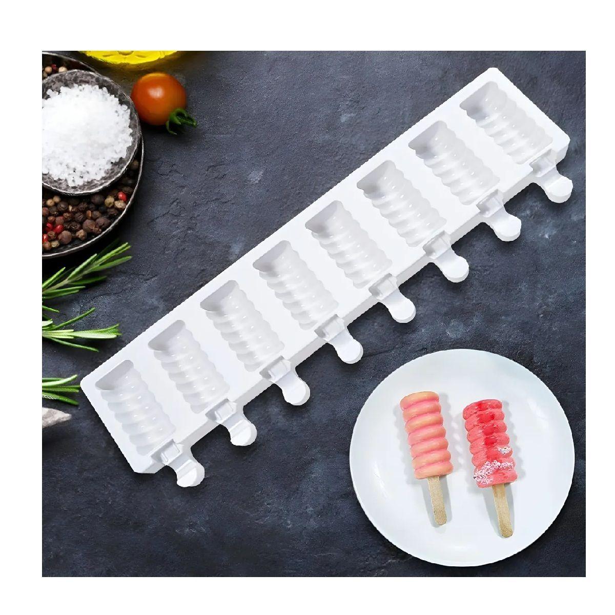 2 Molde Helados Molde Helado Silicona Moldes Paletas Espiral Blanco-6