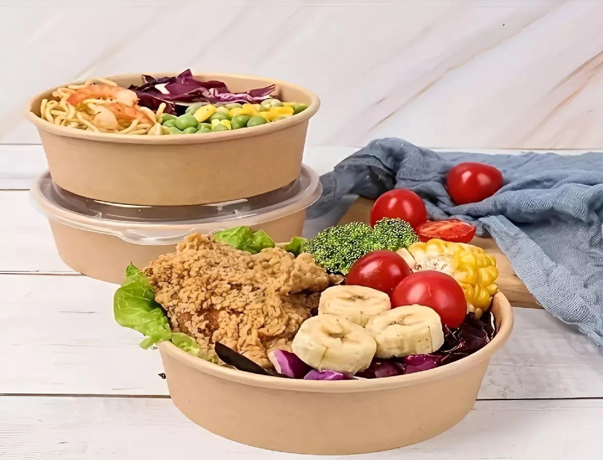 200 Bowls Plastico Bowl Con Tapa Bowl Envases 1300cc-3
