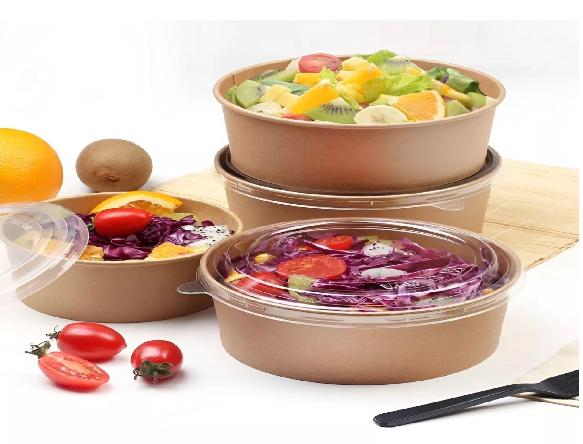 200 Bowls Plastico Bowl Con Tapa Bowl Envases 1300cc-7