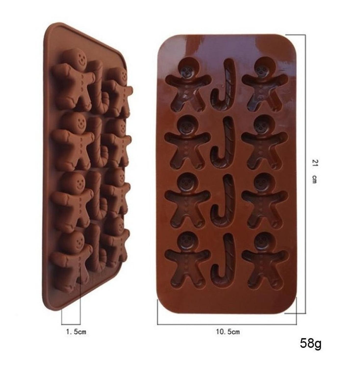 2 Molde De Chocolate Molde De Silicona Molde Galleta Navidad Marrón-2