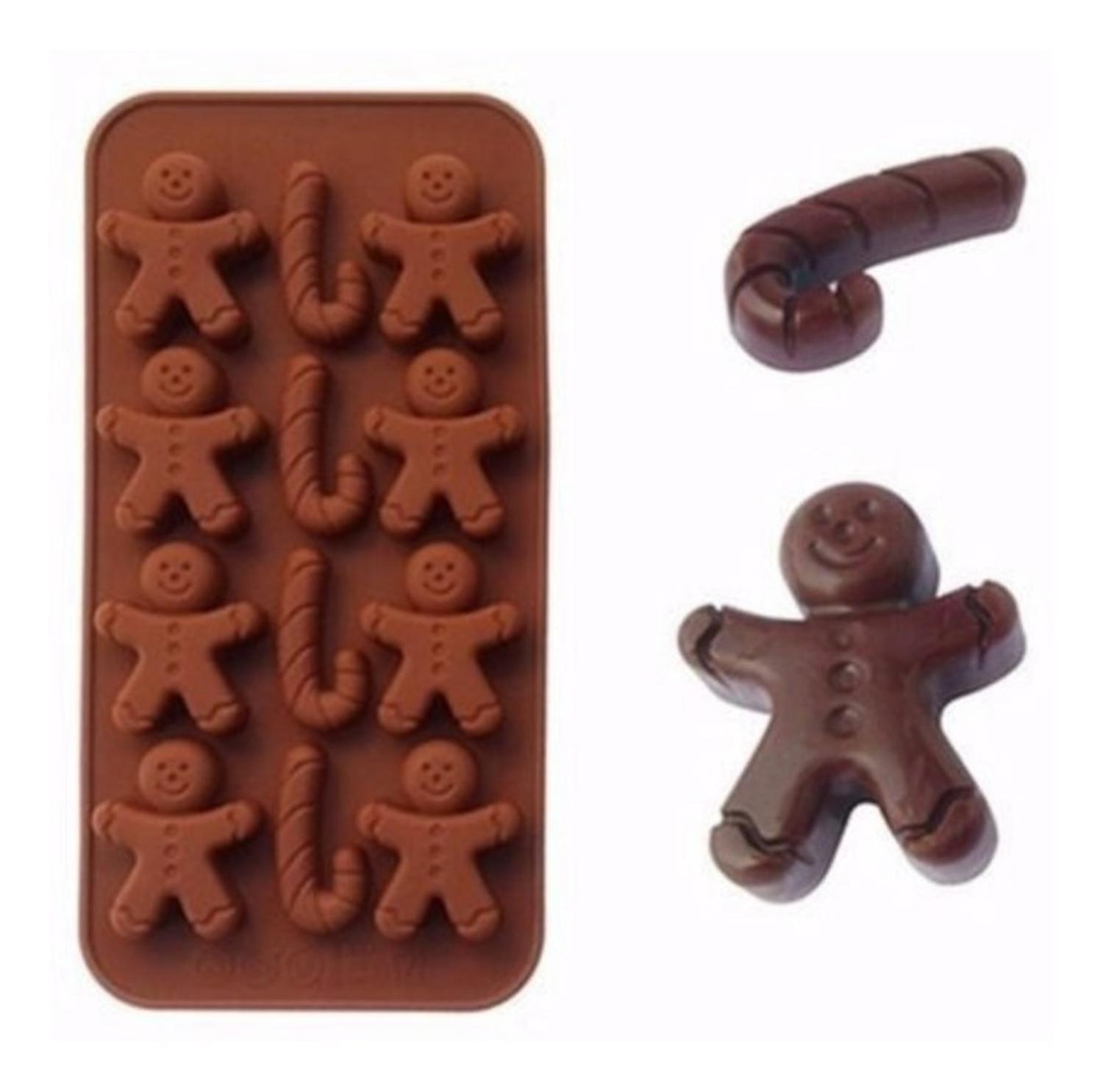 2 Molde De Chocolate Molde De Silicona Molde Galleta Navidad Marrón-4