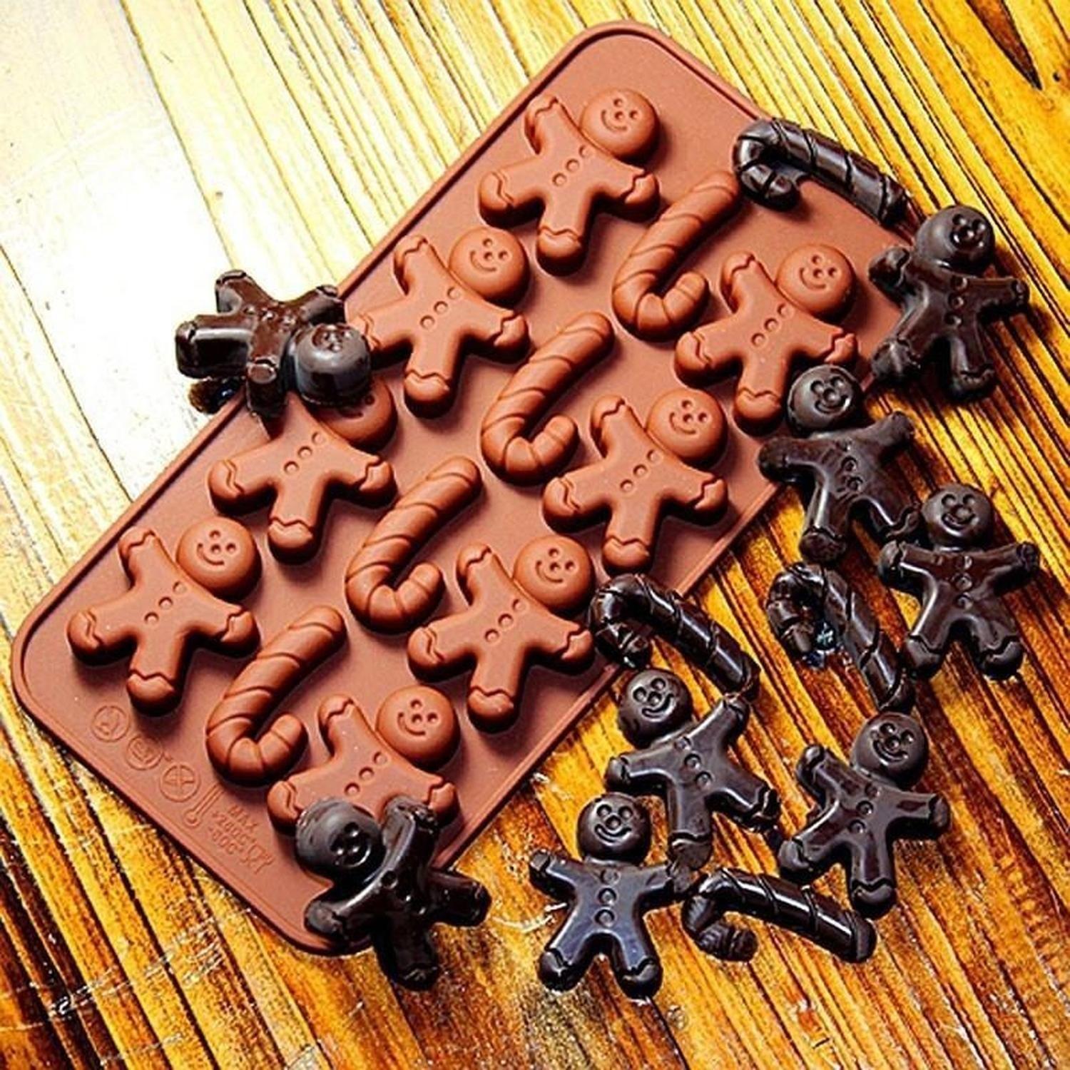 2 Molde De Chocolate Molde De Silicona Molde Galleta Navidad Marrón-5