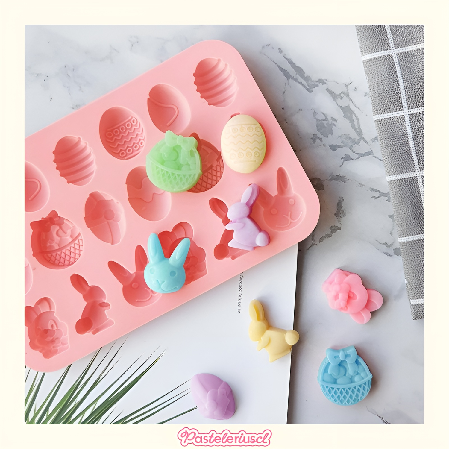 Pack X4 moldes de silicona Pascua 18cav Moldes De Chocolate Conejito-7
