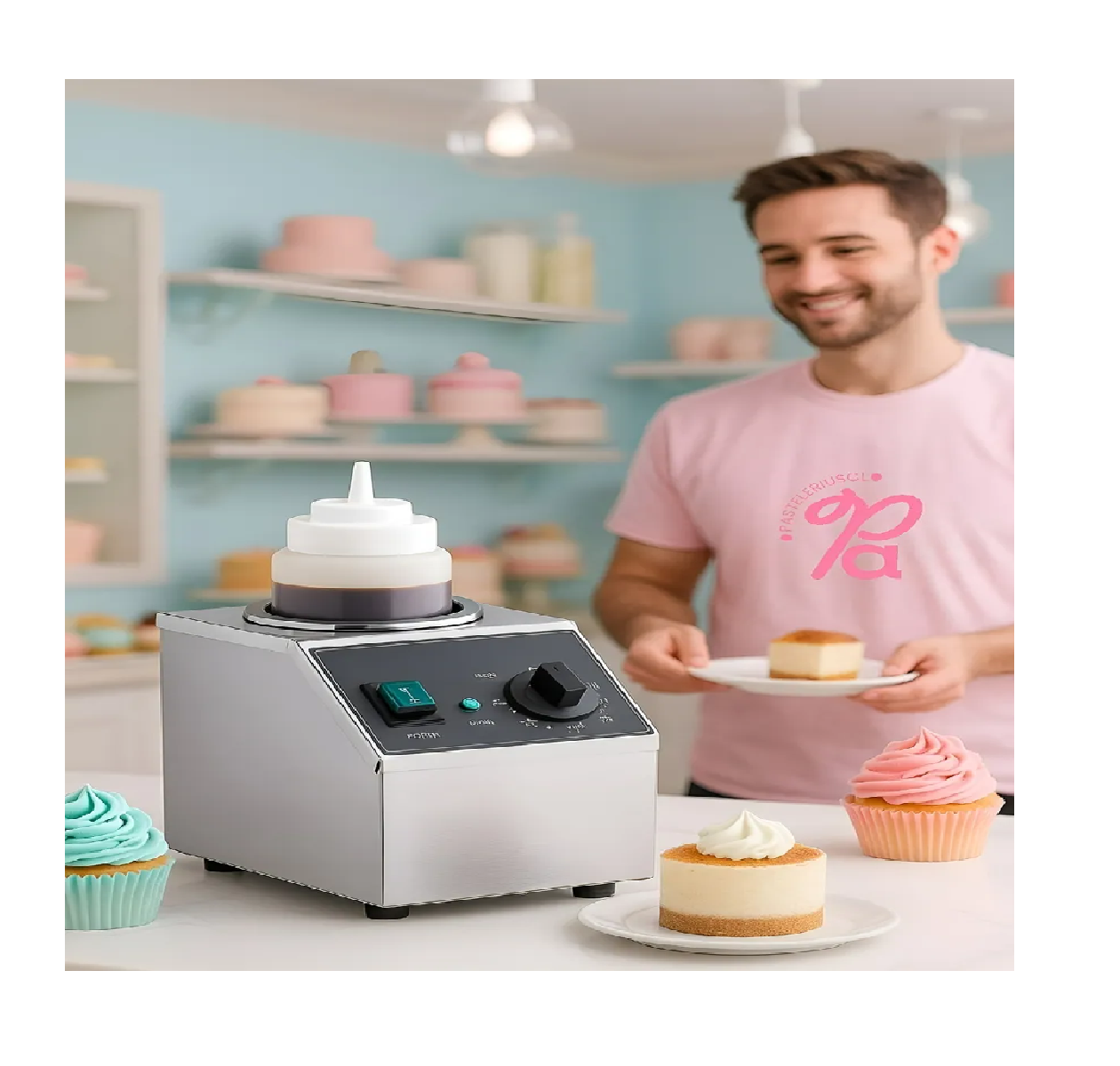 Botella Dispensador Calentador De Botellas De Salsas 22oz Maquina De Salsas Dispensador Eléctrico-5