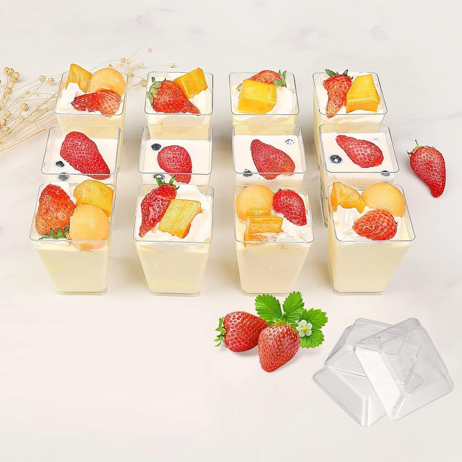 30 Vasos Para Postres Set De Vasos Shot Postres C/tapa 110ml Transparente-7