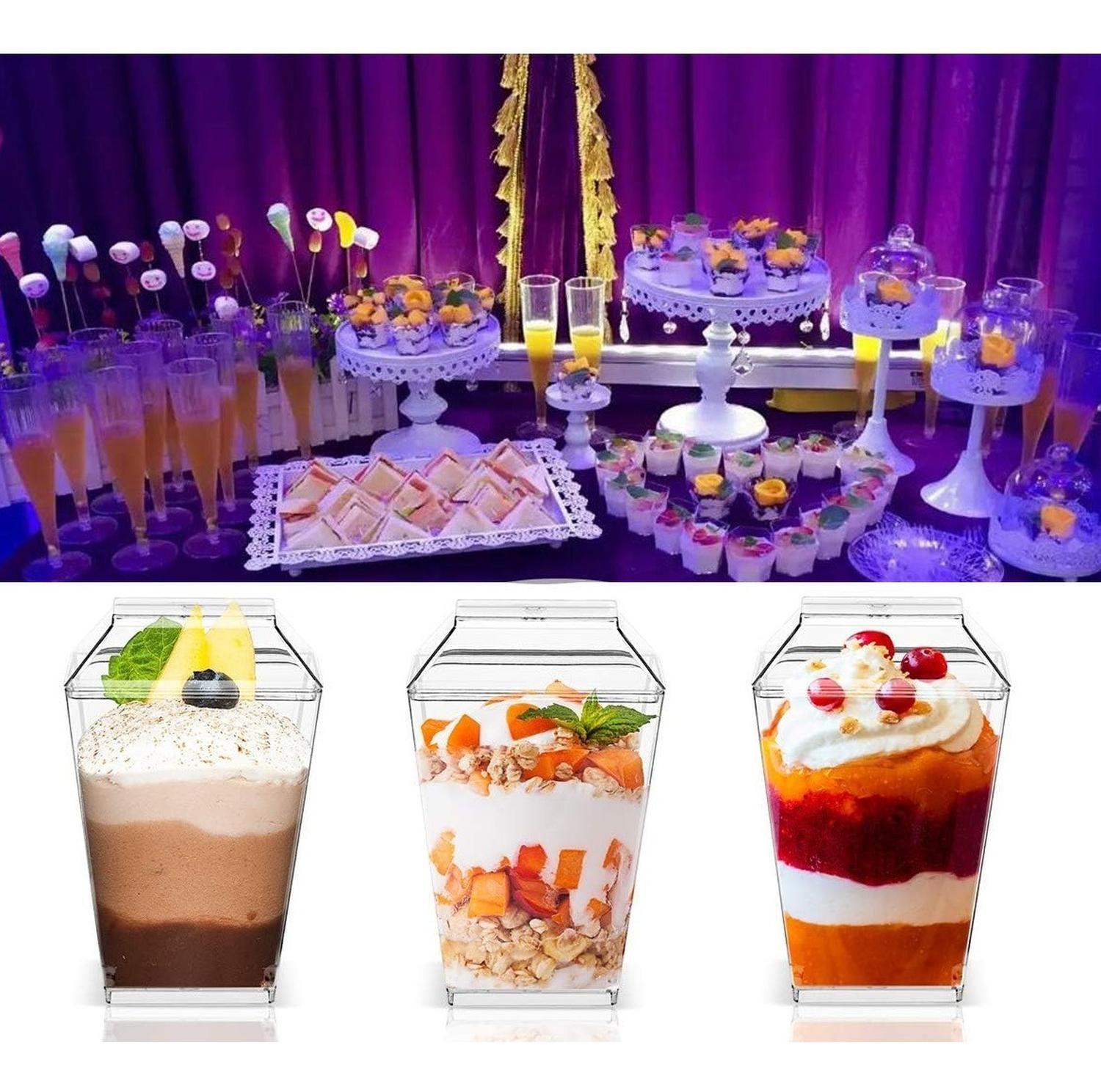 30 Vasos Para Postres Set De Vasos Shot Postres C/tapa 110ml Transparente-9