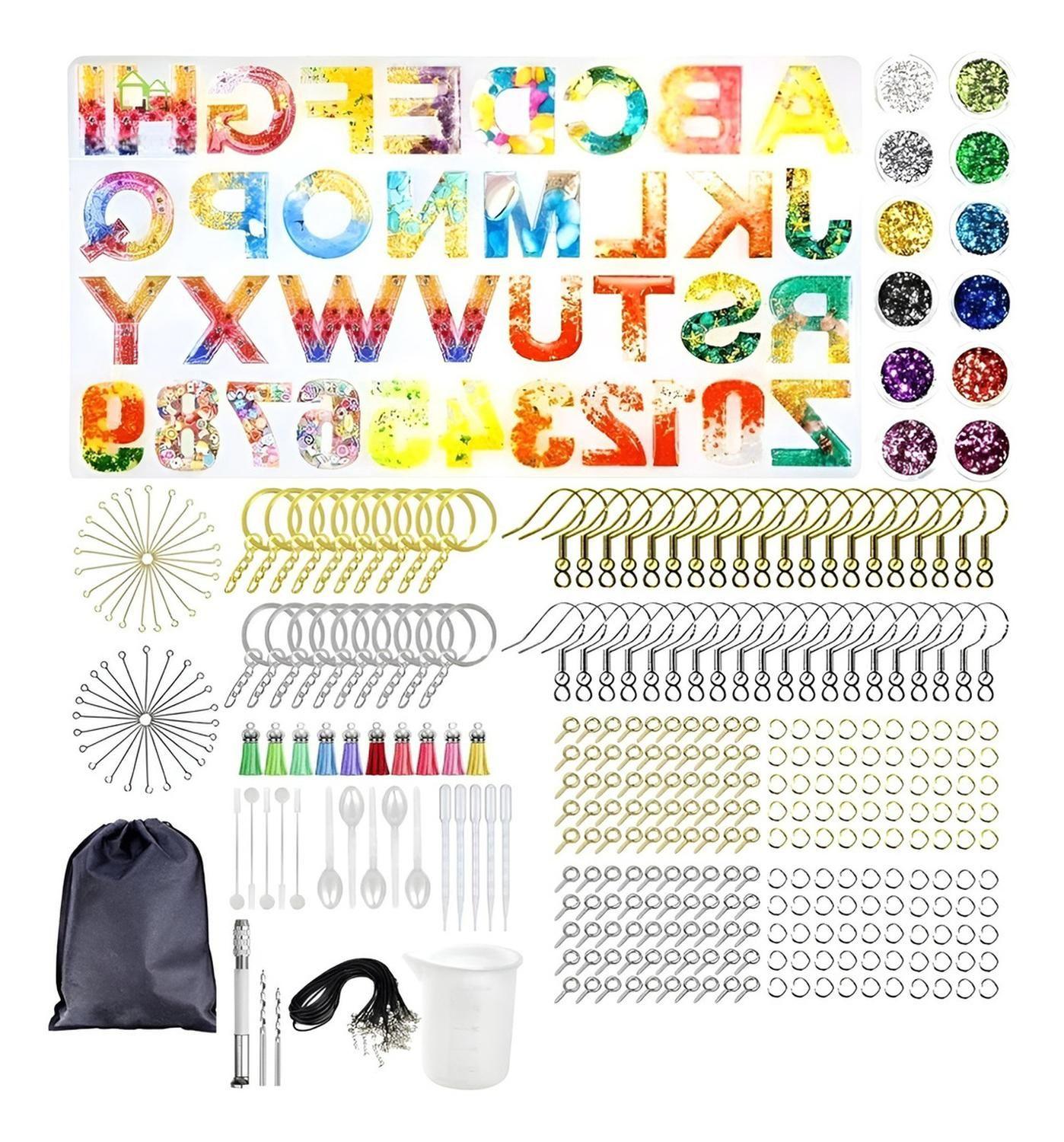 Kit Resina Moldes De Resina Epoxi Para Manualidades 363pcs-0