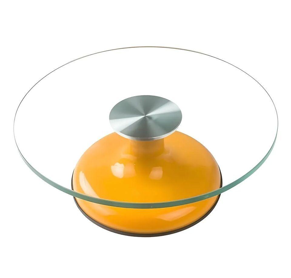 Base Giratoria Tortas Plato Amarillo Giratorio Base Vidrio 30cm Porta Cupcakes Base Pasteleriuscl-3