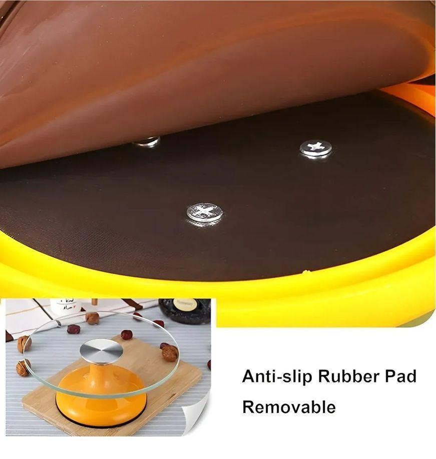 Base Giratoria Tortas Plato Amarillo Giratorio Base Vidrio 30cm Porta Cupcakes Base Pasteleriuscl-4