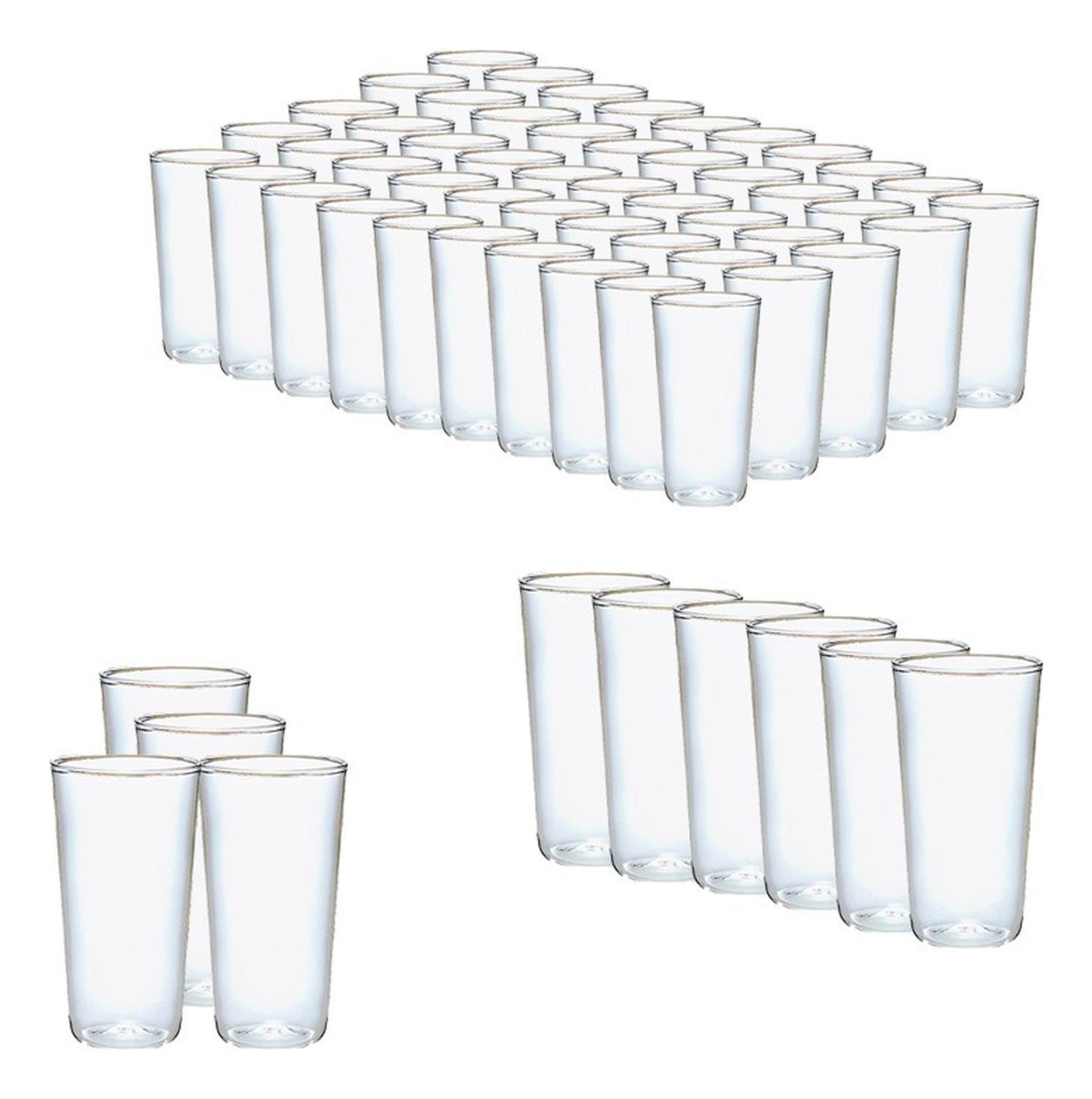 60 Set Vasos Desechables Vaso Plastico Vasos Acrilicos 300ml 60 Transparente 300ml-0