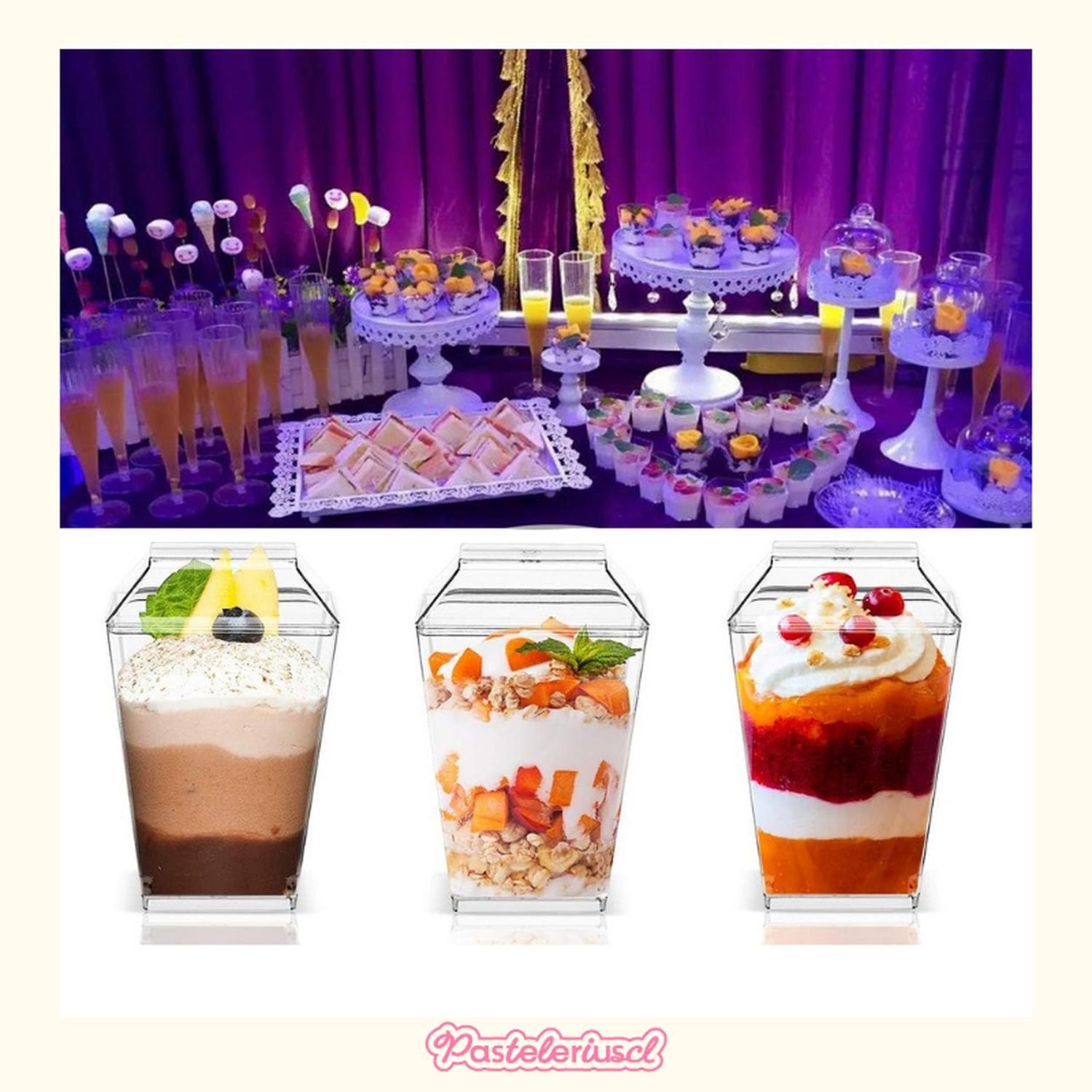 30 Vasos Para Postres Set De Vasos Shot Postres Tapa 220ml Pocillo Para Postre Vaso Para Dulces Vaso-5