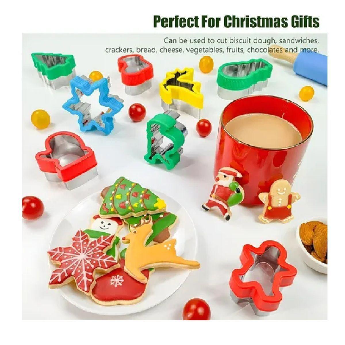 8 Cortadores De Galletas Cortador Sandwiches Molde Galletas Insumos Pastelería Galleta Navidad -3