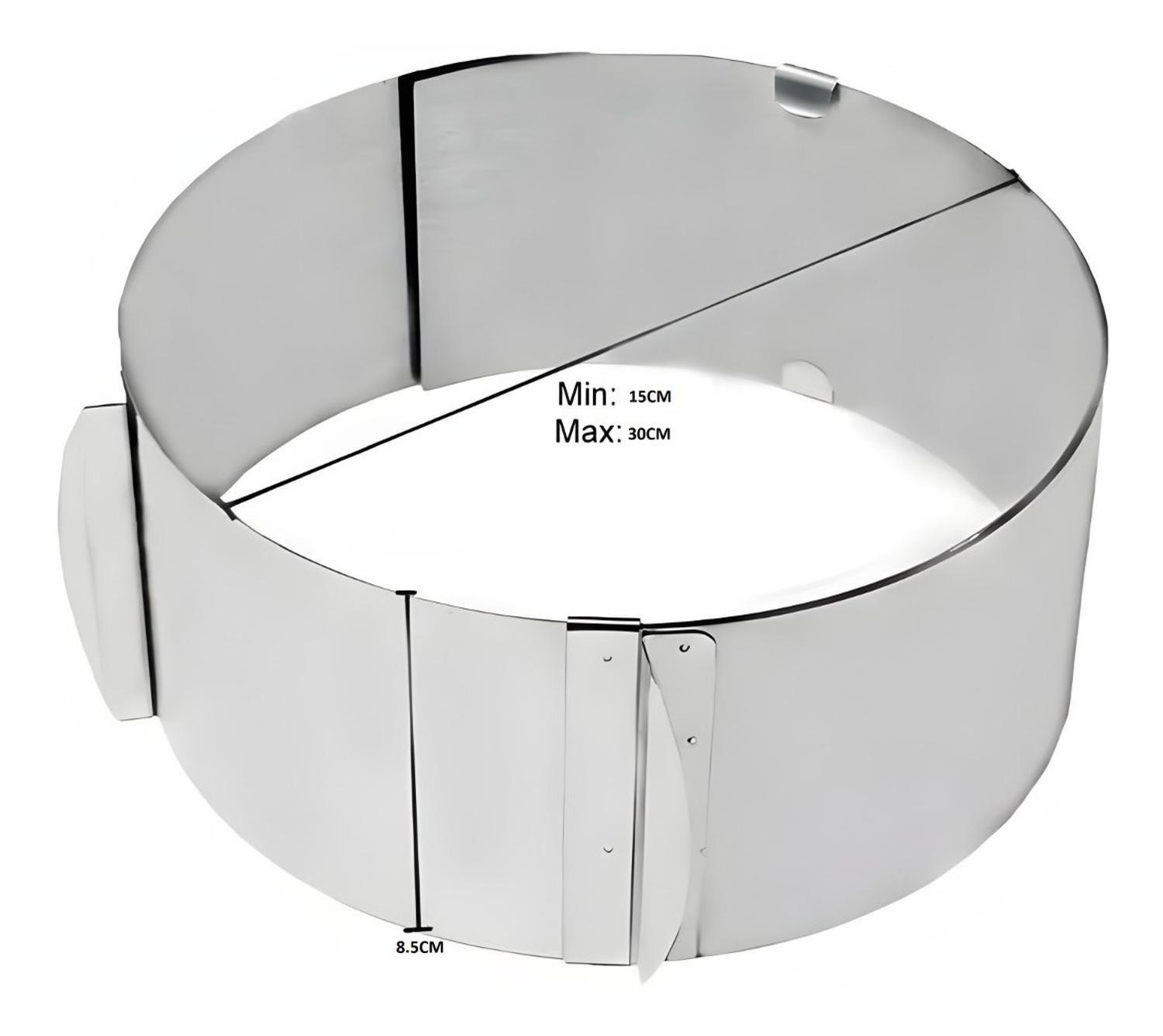 X4 Molde De Torta Molde Para Torta Anillo Redondo Ajustable Gris-2