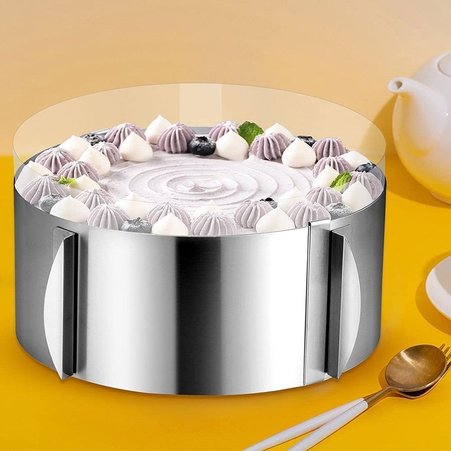 X4 Molde De Torta Molde Para Torta Anillo Redondo Ajustable Gris-6