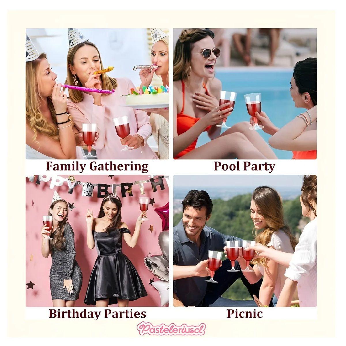 80 Copas Plastico Copas De Vino Transparente Desechables 6oz Transparentes-4