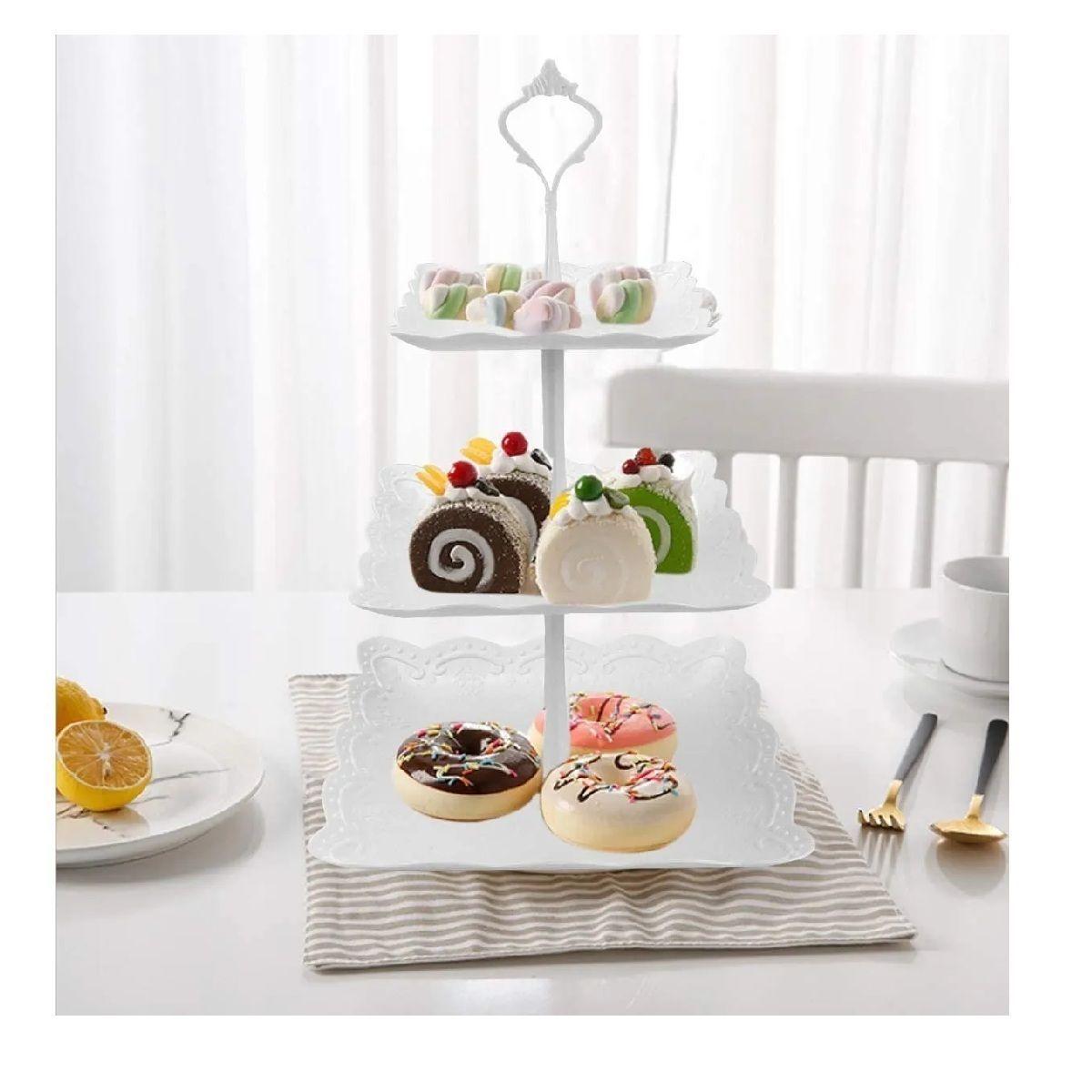 Set 2 Porta Torta Base De Torta Porta Cupcakes Redondo-3