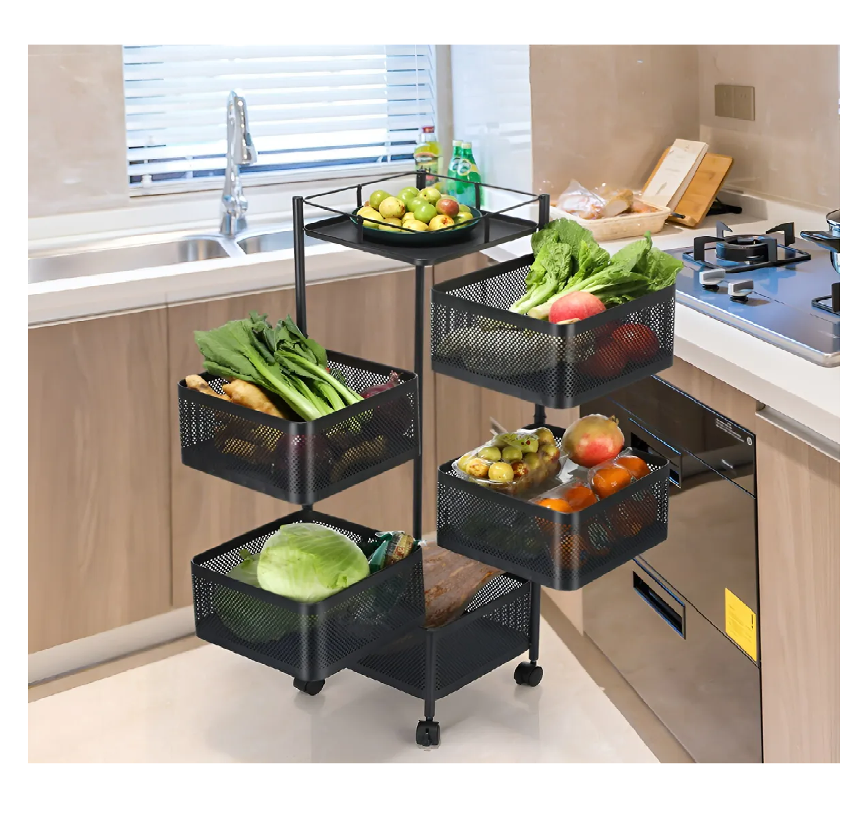 Organizador Extraible Carro Organizador Ruedas 5niveles 94cm-2