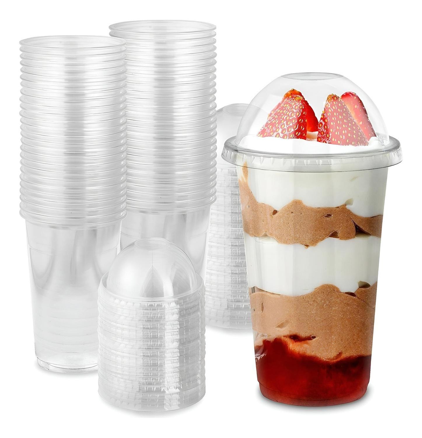 Vasos Plasticos Desechables Vaso Tapa Domo Sin Hoyo 20oz-0
