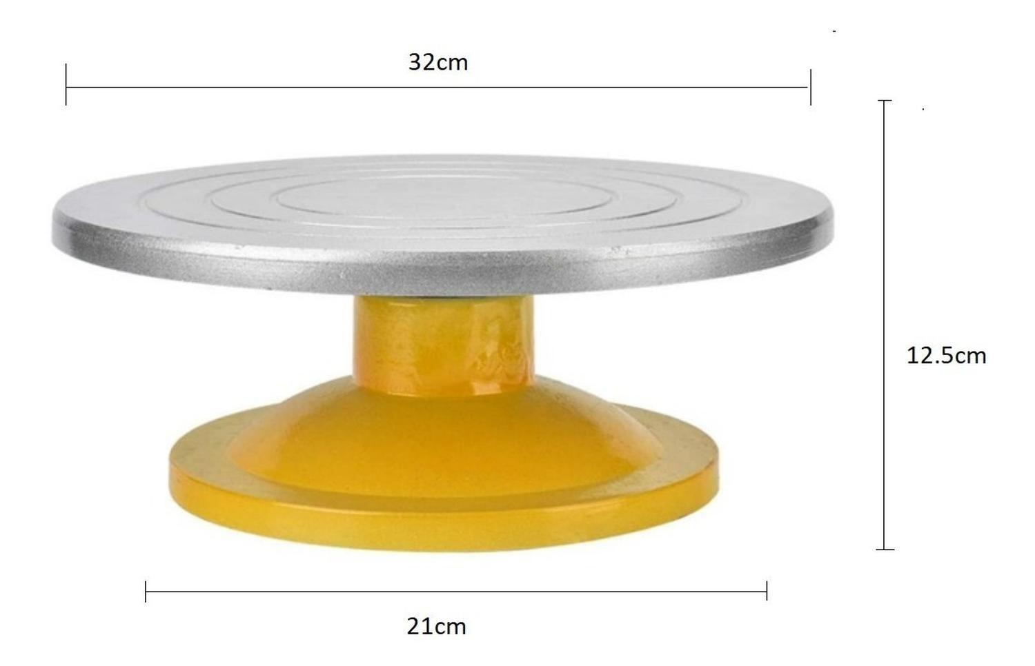 Base Giratoria Tortas Plato Giratorio Base Aluminio 32cm-2