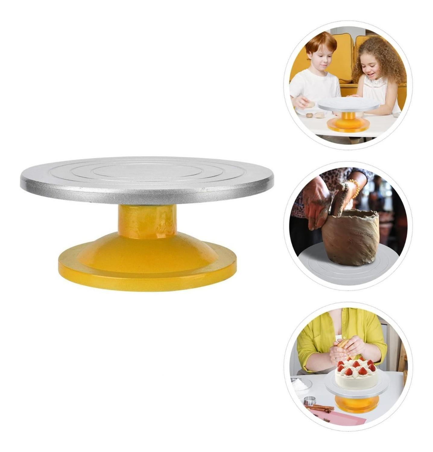 Base Giratoria Tortas Plato Giratorio Base Aluminio 32cm-5
