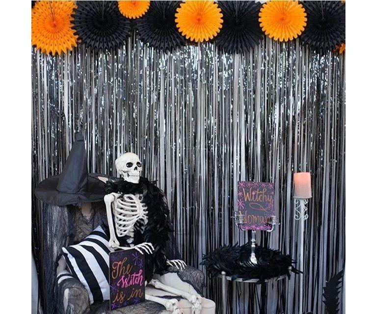 Pack X2 Guirnalda Cumpleaños Cortina Set Cumpleaños Cotillón Decoración Para Fiestas Metálica 2mts-5