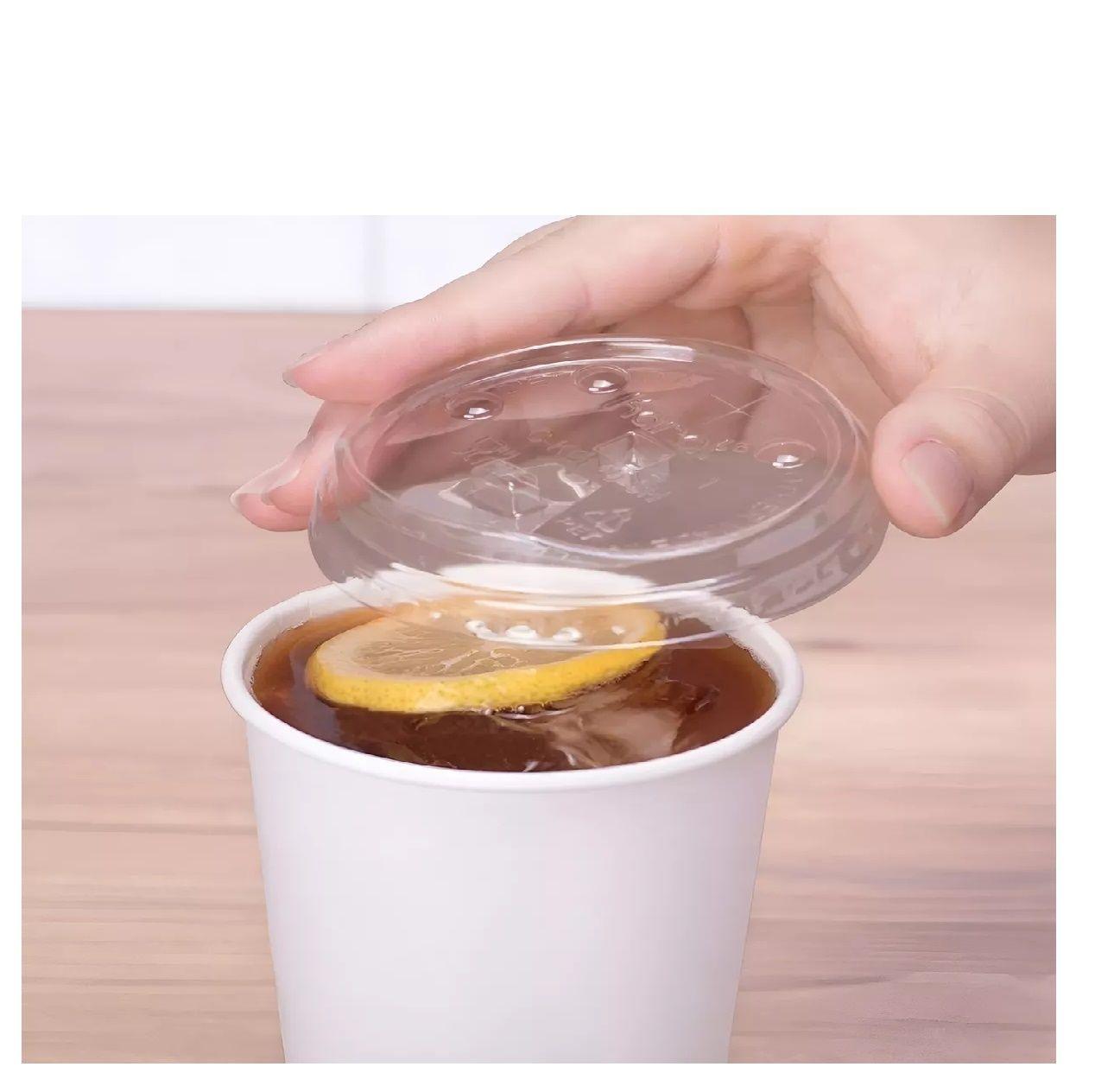 50 Vasos Plasticos Desechables Vasos Polipapel C/tapa 12 Oz-4