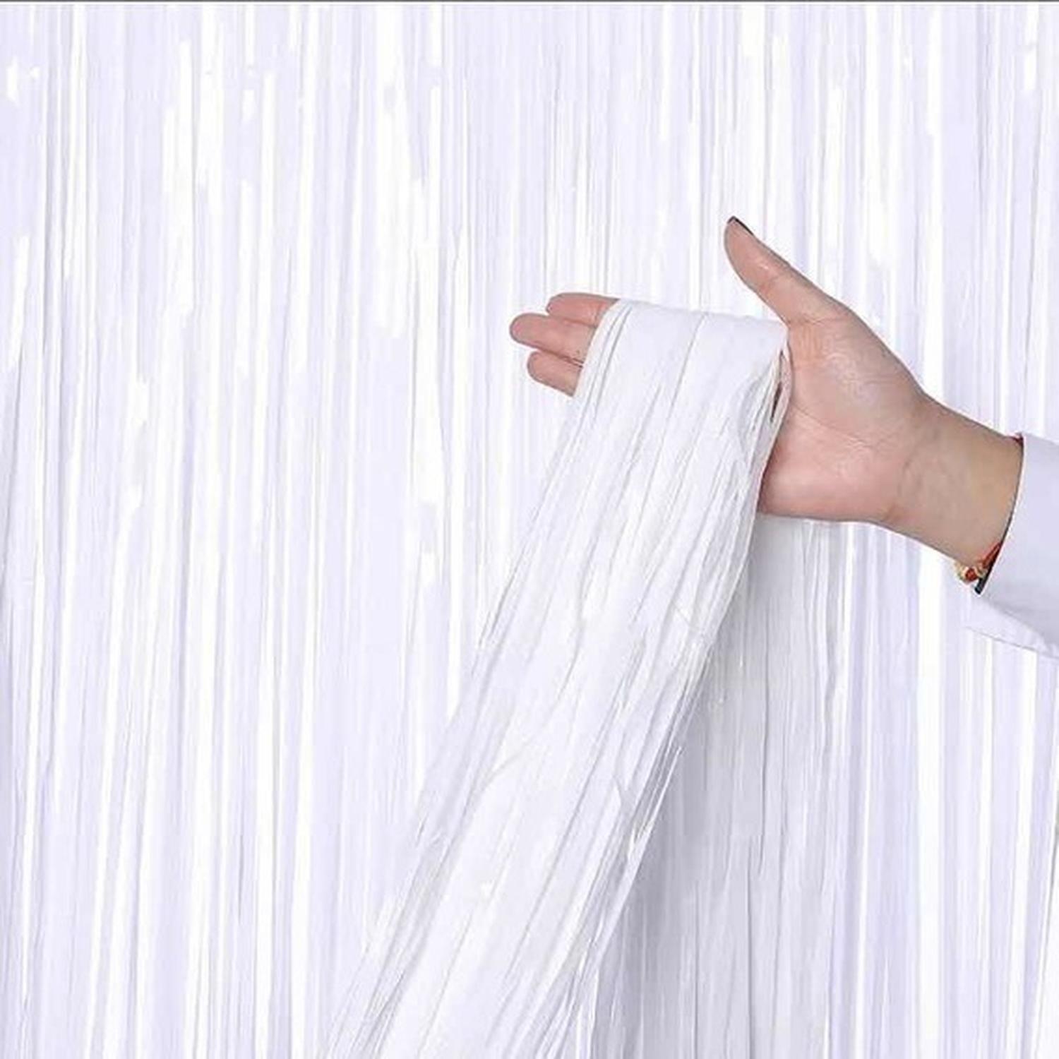2 Cortinas Cumpleaños Guirnalda Cumpleaños Cortina Blanco 2m Blanco Rectangular-6