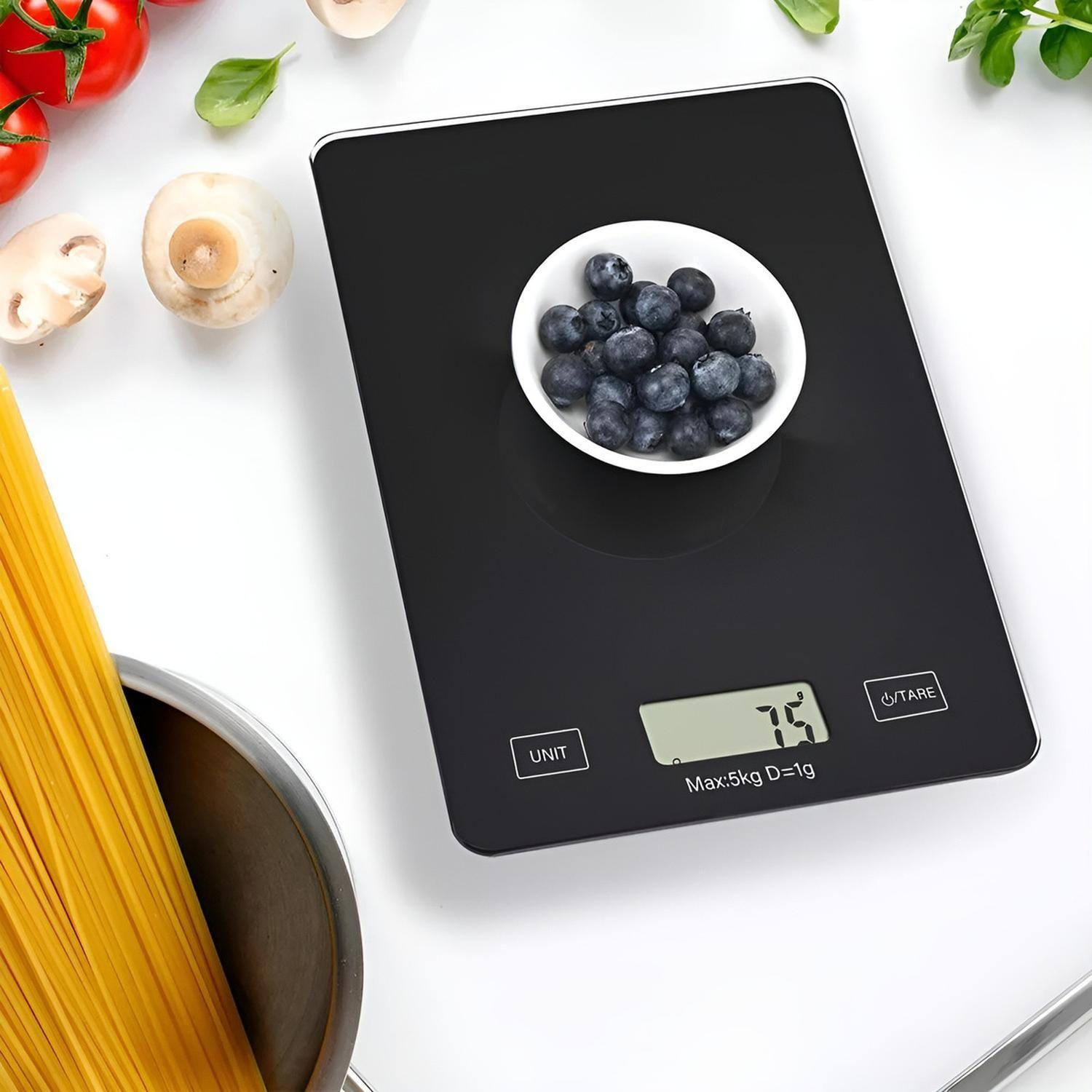 Gramera Digital Pesa Gramera Cocina Pesa Alimentos 5kg/0.01g Negro 5 Kg-1