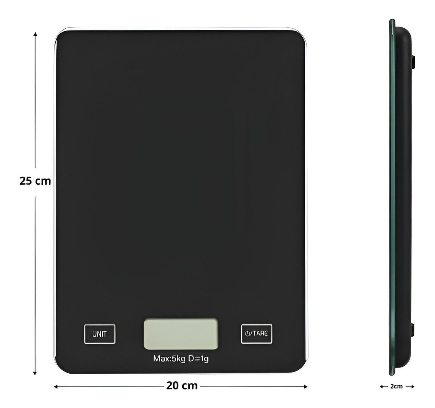 Gramera Digital Pesa Gramera Cocina Pesa Alimentos 5kg/0.01g Negro 5 Kg-2