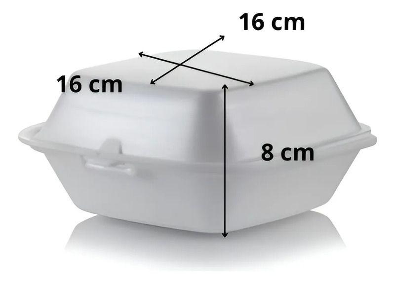 Bandeja Rectangular Plumavit Blanca Para Hamburguesa 16x16cm-2