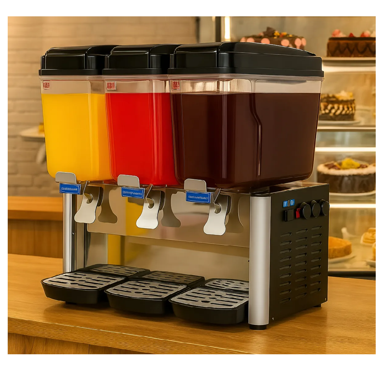 Dispensadores De Bebidas Frias Dispensador Electrico 3x18l Dispensador De Jugos Comercial Mezclador-4