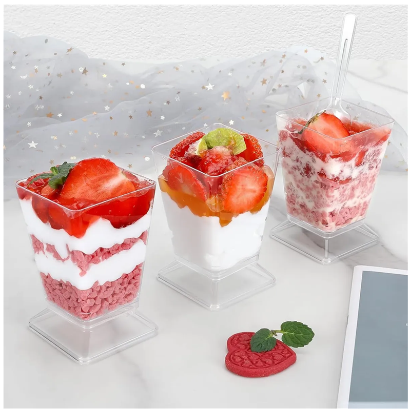 40 Vasos Para Postres Set De Vasos Shot Postres C/tapa 220ml Transparente-6