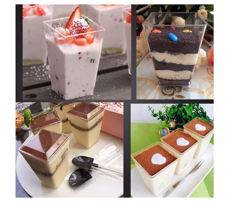 40 Vasos Para Postres Set De Vasos Shot Postres C/tapa 220ml Transparente-7