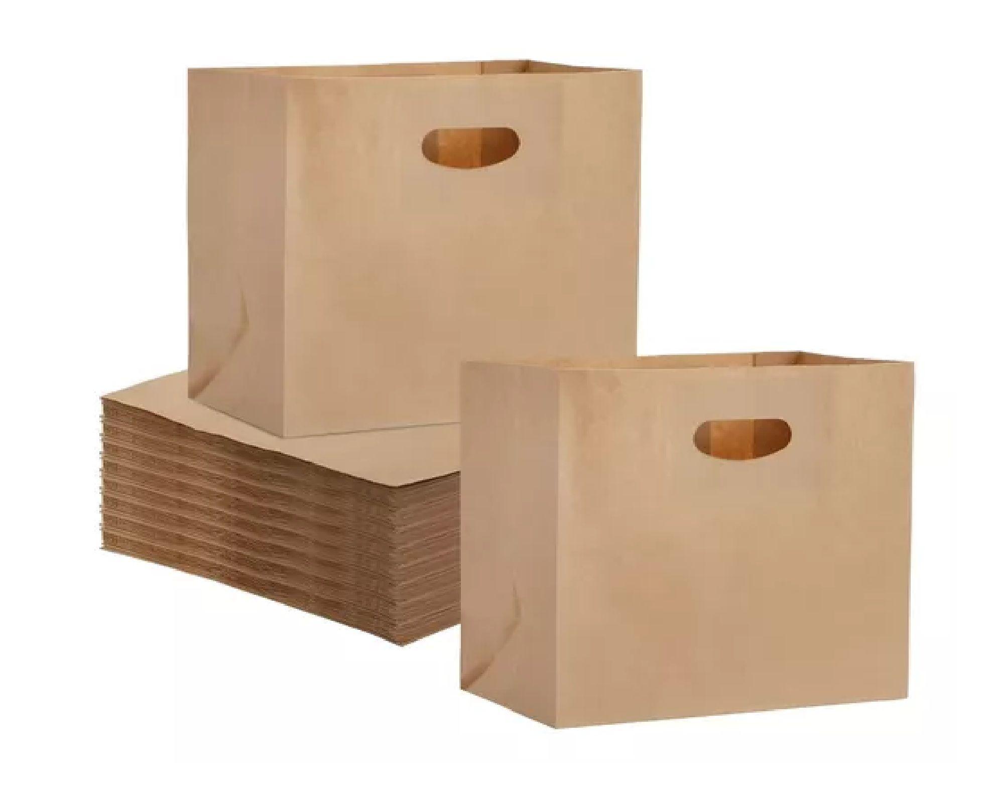 50 Bolsas Papel Bolsas Papel Kraft Bolsa Con Manilla 35x32cm-4