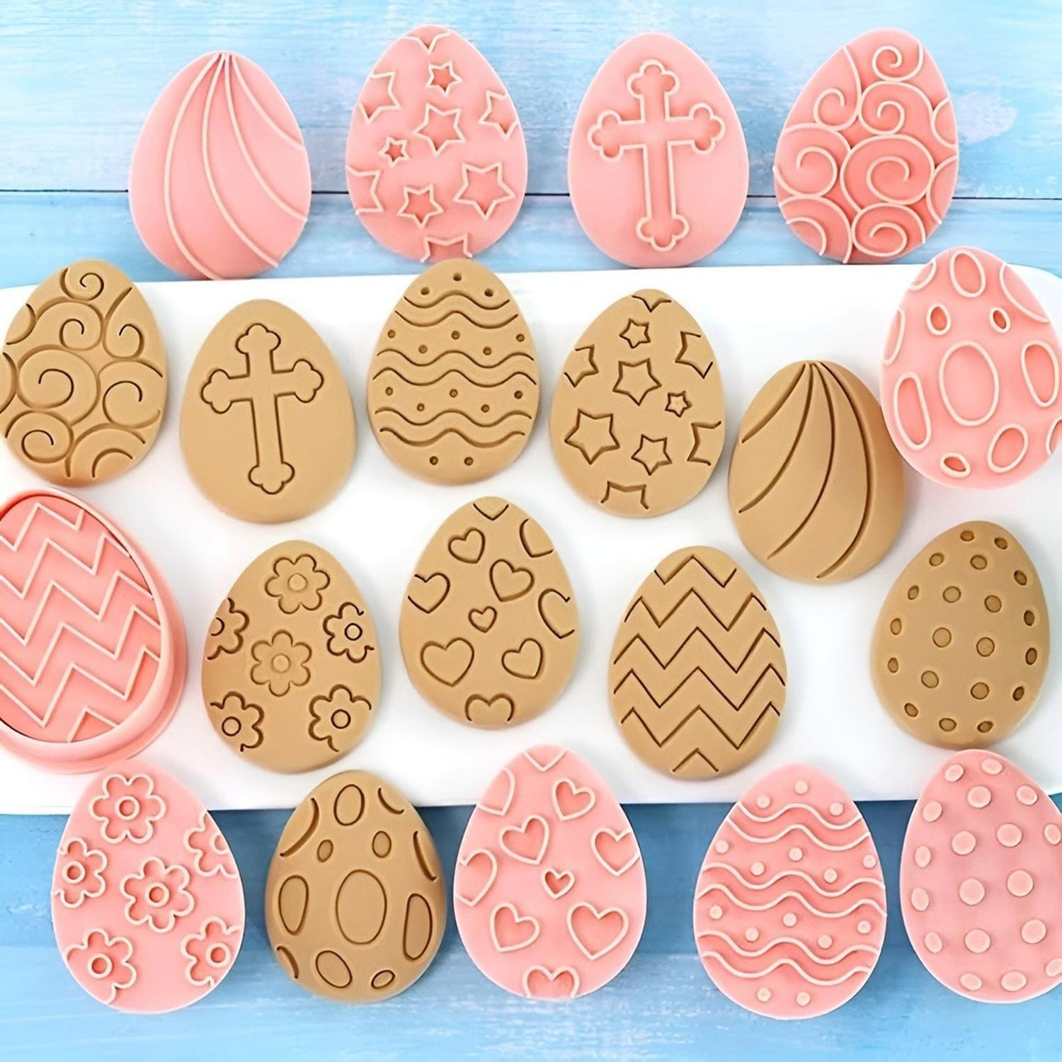 Cortador Galleta Huevos Pascua Cortadores Galletas Moldes Rosa-5