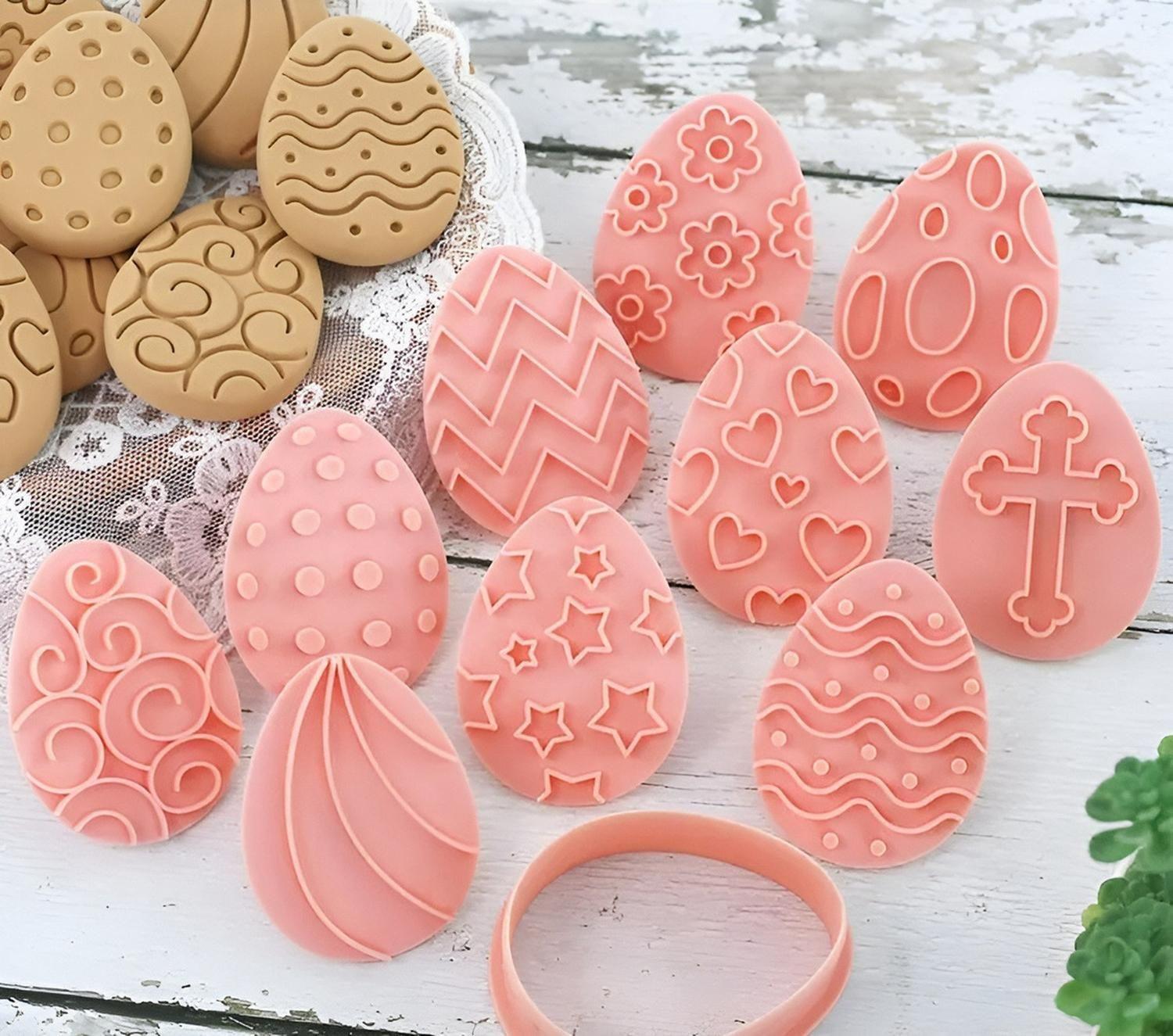 Cortador Galleta Huevos Pascua Cortadores Galletas Moldes Rosa-7