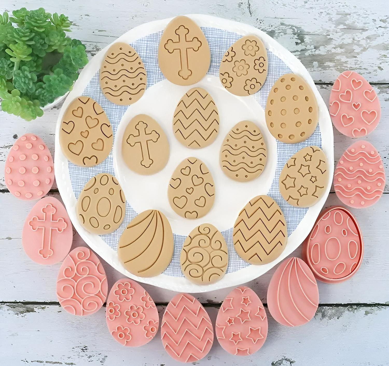 Cortador Galleta Huevos Pascua Cortadores Galletas Moldes Rosa-8