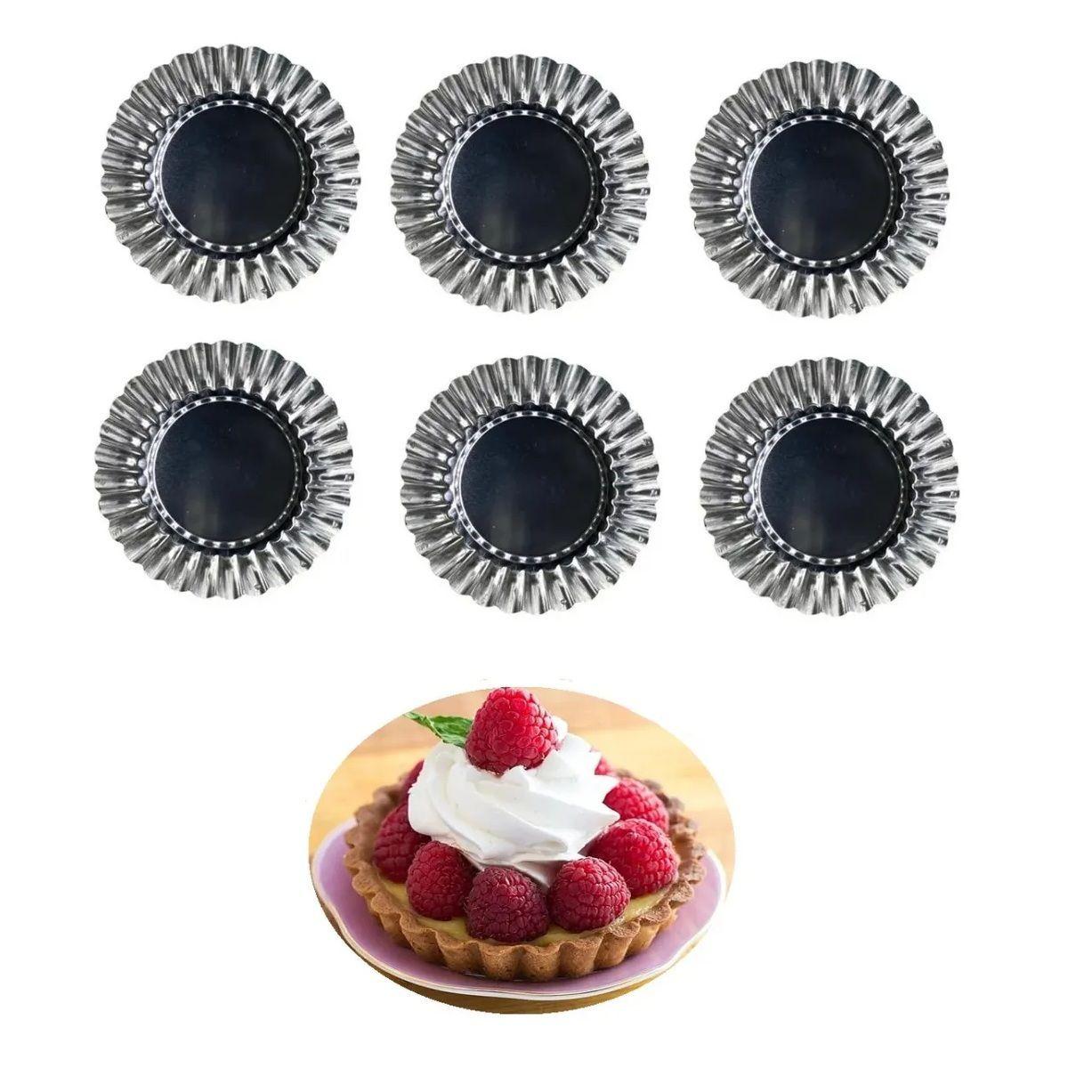 12 Molde De Tartaleta Molde Tarta Molde Mini Pie Fija 10,5cm Plateado-7