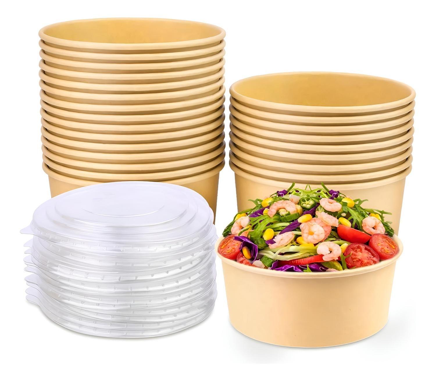 Bowl Con Tapa Bowls Plastico Bowl Kraft Envases 1000 Cc-0