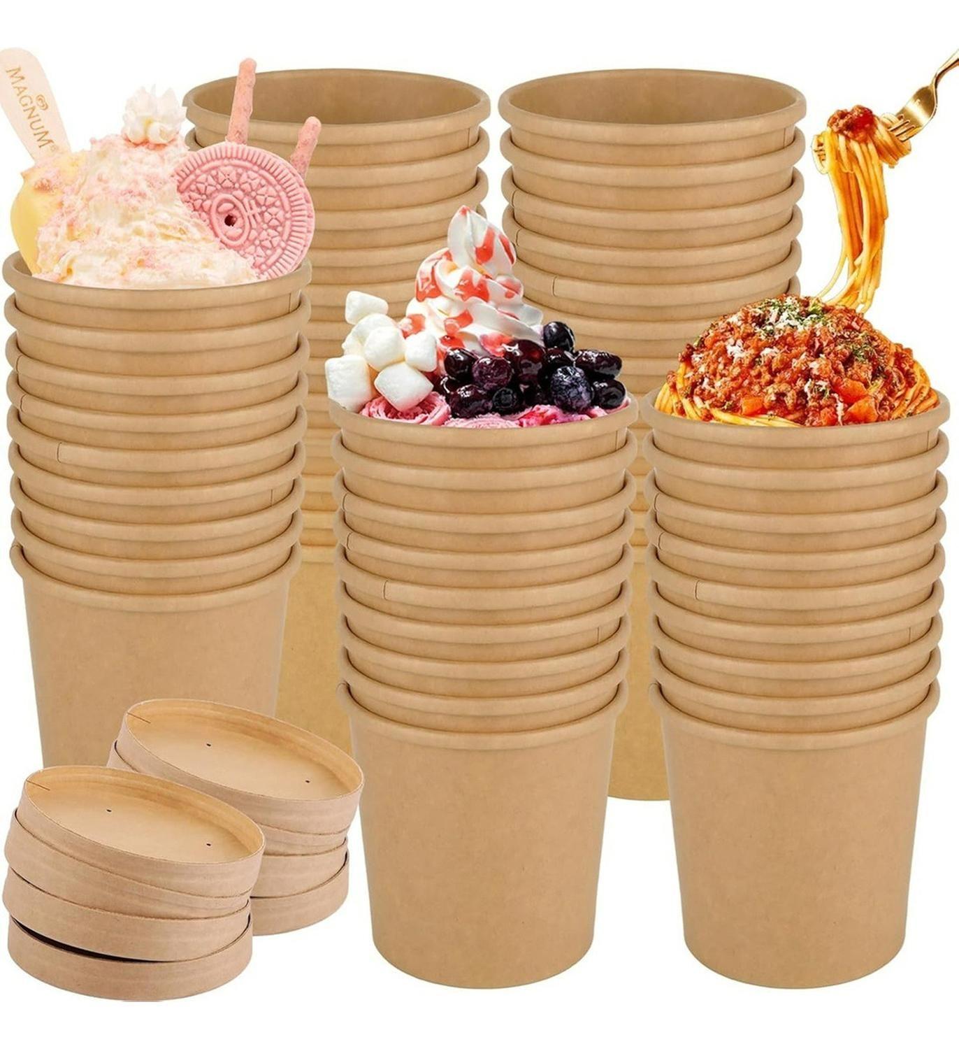 Pote Sopa Contenedor De Alimentos Pote Kraft C/tapa 26oz-9