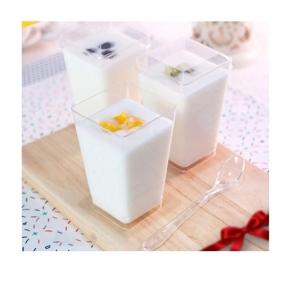 10 Vasos Para Postres Set De Vasos Shot Postres C/tapa 220ml Transparente-5