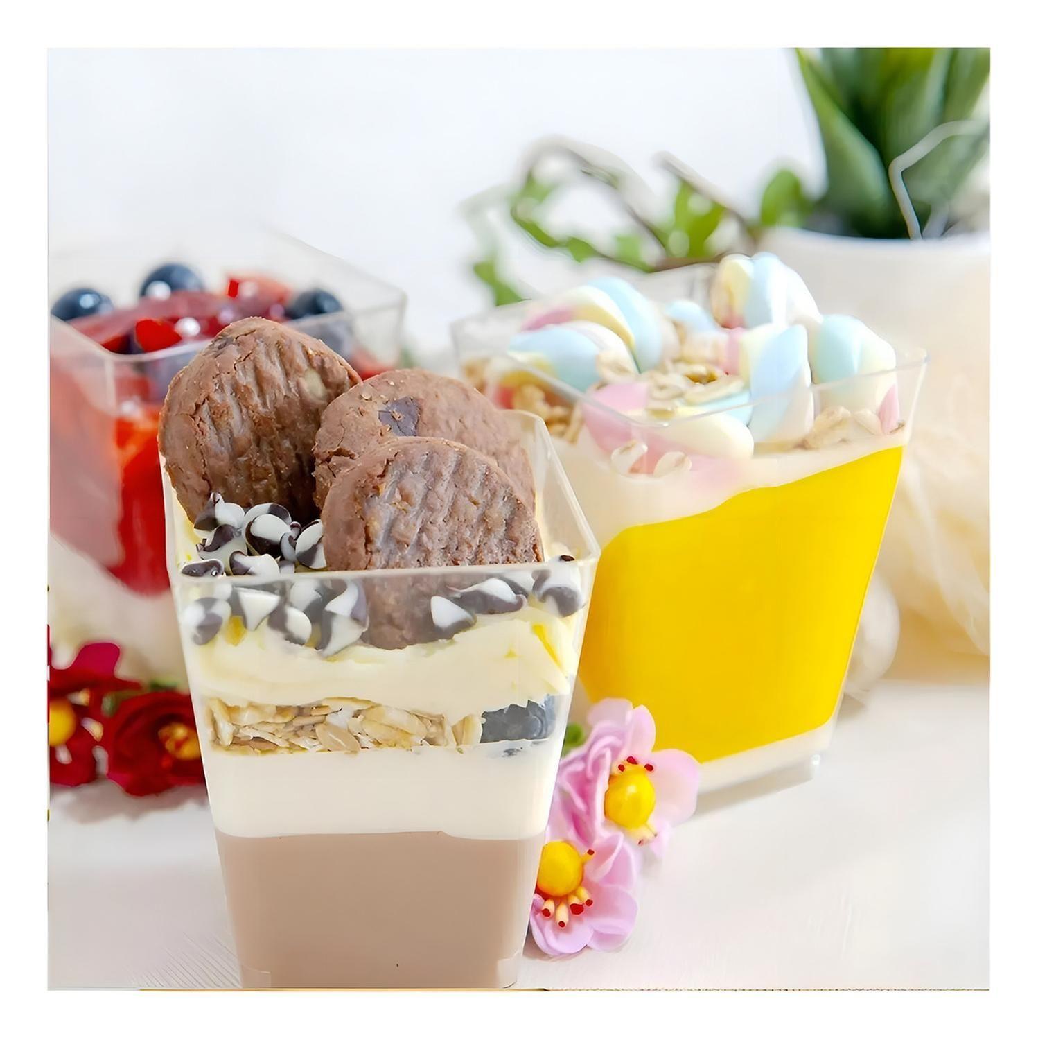 10 Vasos Para Postres Set De Vasos Shot Postres C/tapa 220ml-2