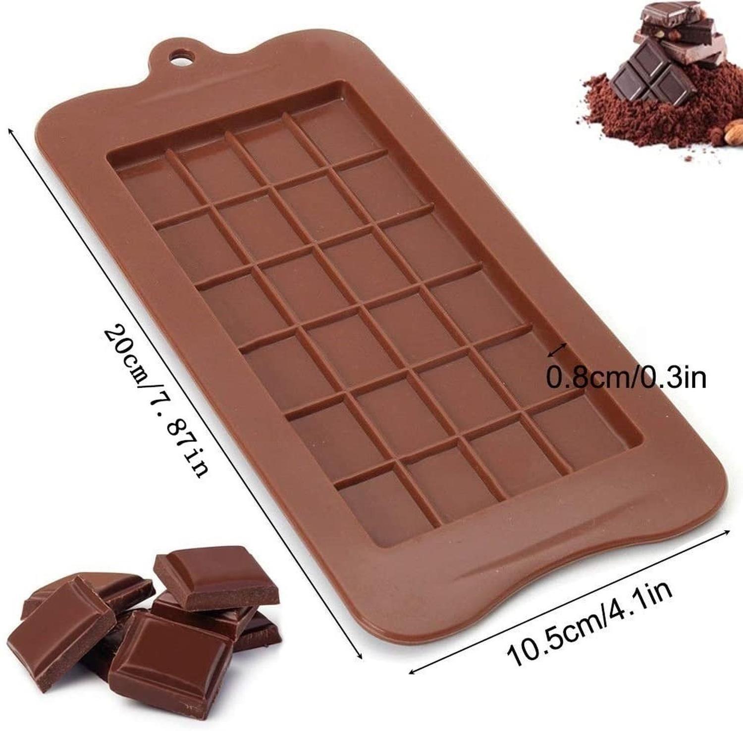 Pack 4 Moldes De Chocolate Molde Barra De Chocolate Silicona Marrón-2
