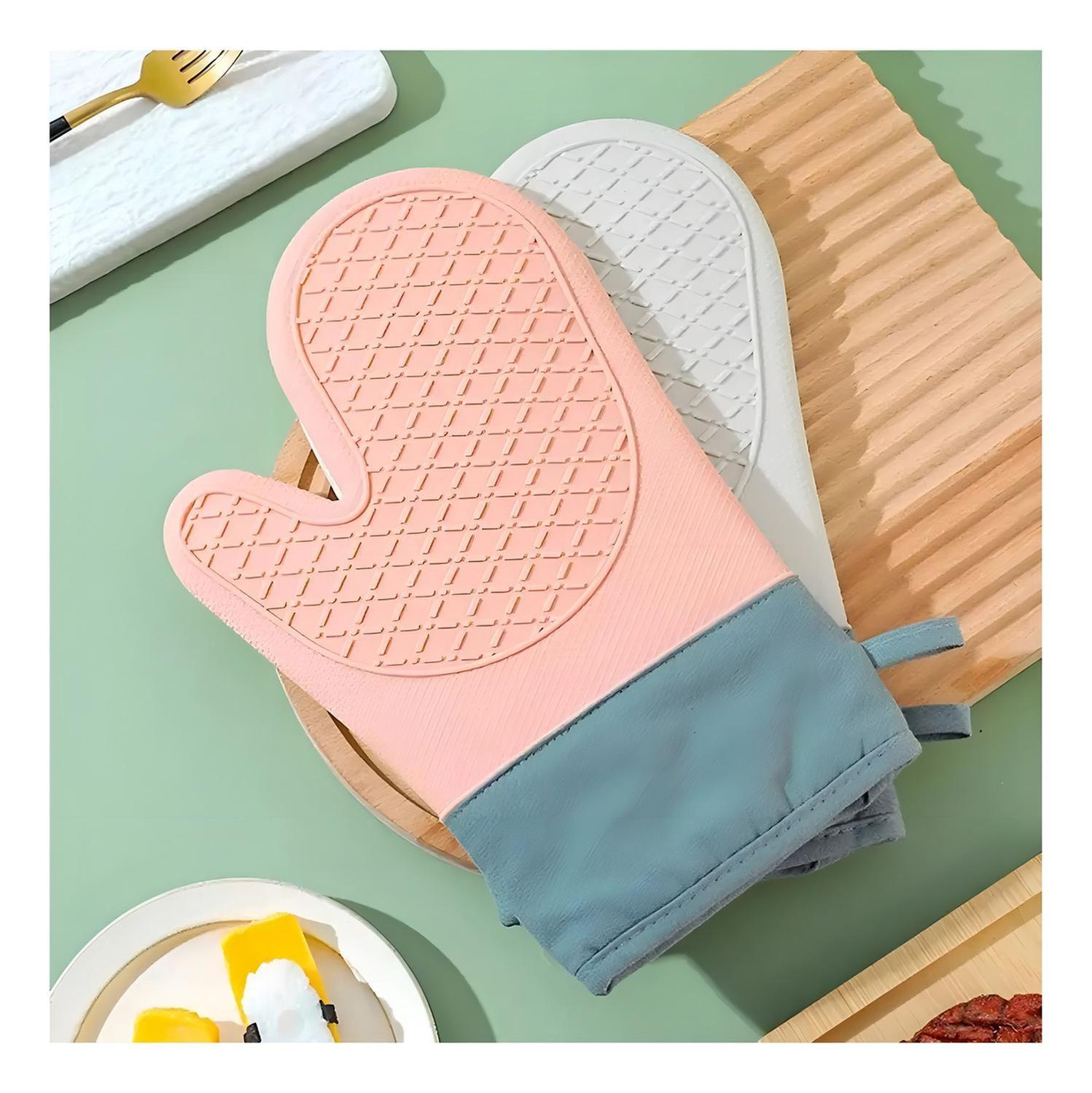 X2 Guante Silicona Para Horno Toma Olla Guantes Cocina 27 Cm Protector De Silicona Agarradera Para H-3