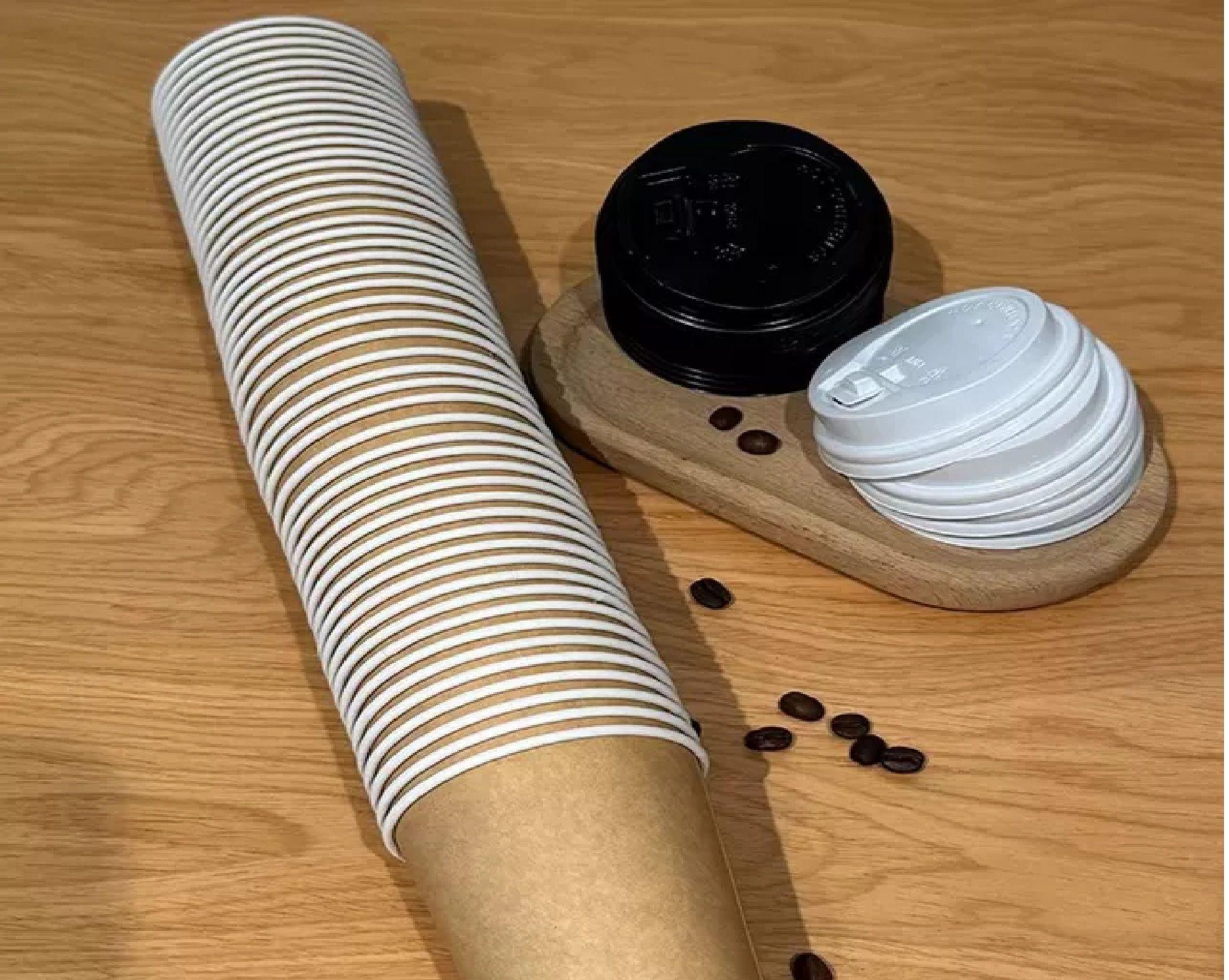 X150 Vasos Para Cafe Vaso Kraft Vaso Polipapel C/tapa 12oz-5
