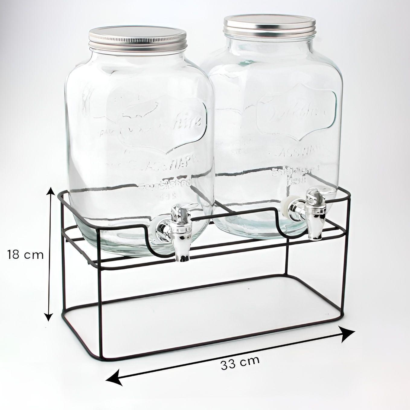 Dispensador De Bebidas Dispensadores Jugo doble Atril 3.5l-2