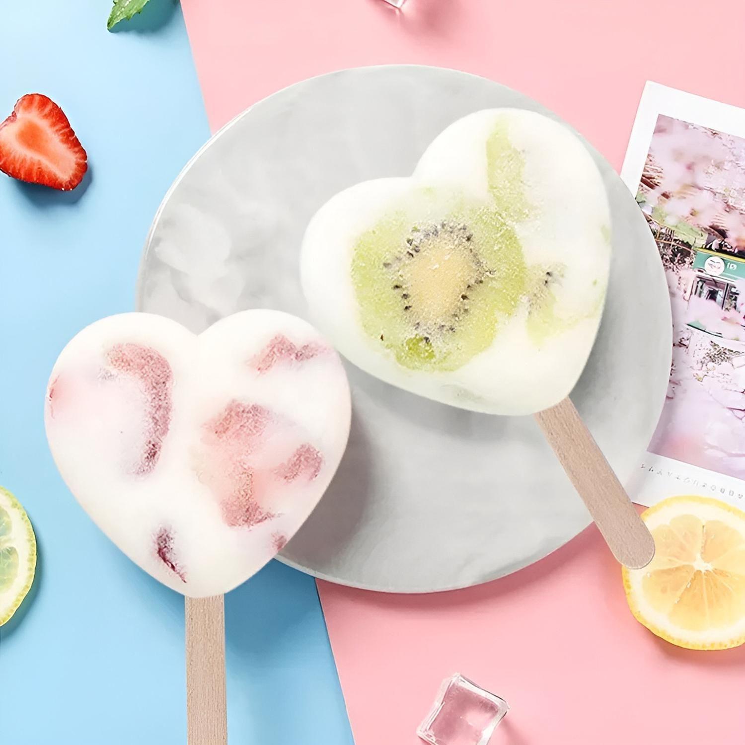 2 Moldes Silicona Reposteria Molde Helados Paletas Corazon 4c Moldes Para Helados Paletas Molde De S-1
