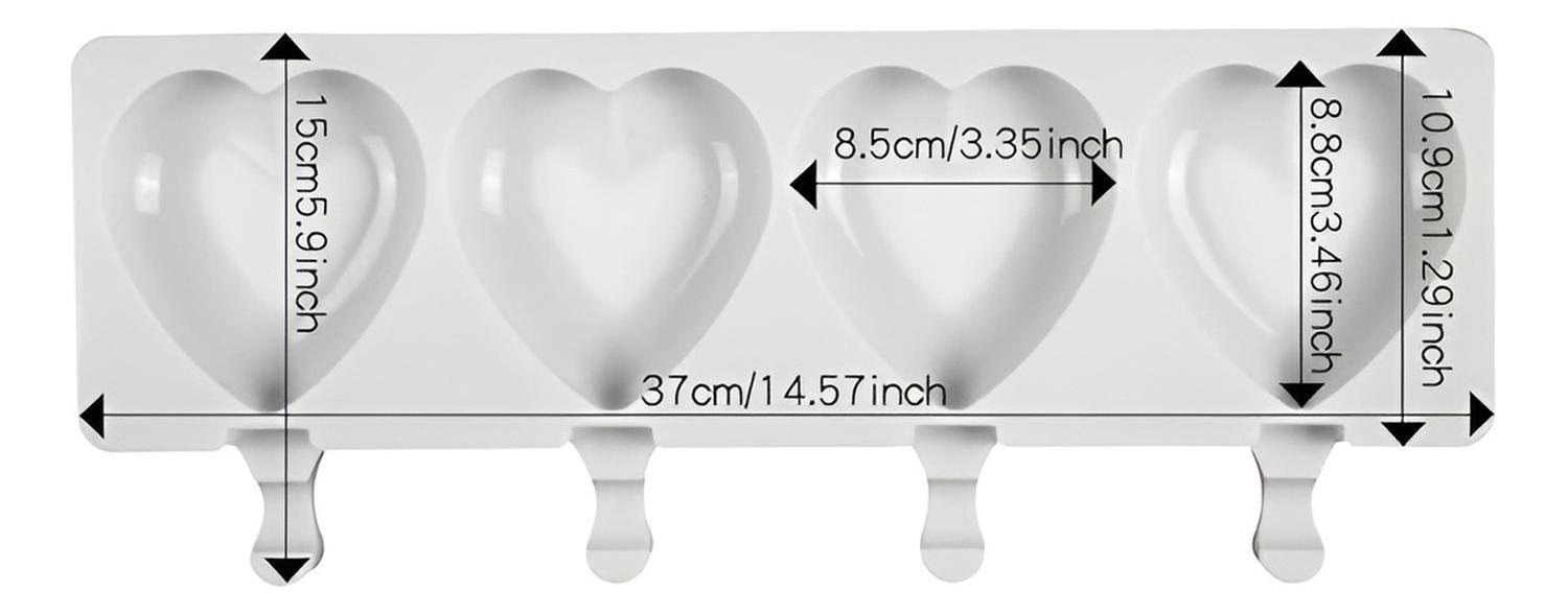 2 Moldes Silicona Reposteria Molde Helados Paletas Corazon 4c Moldes Para Helados Paletas Molde De S-2